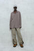 SPIRAL BUTTON SHIRT -GRAYISH BROWN-